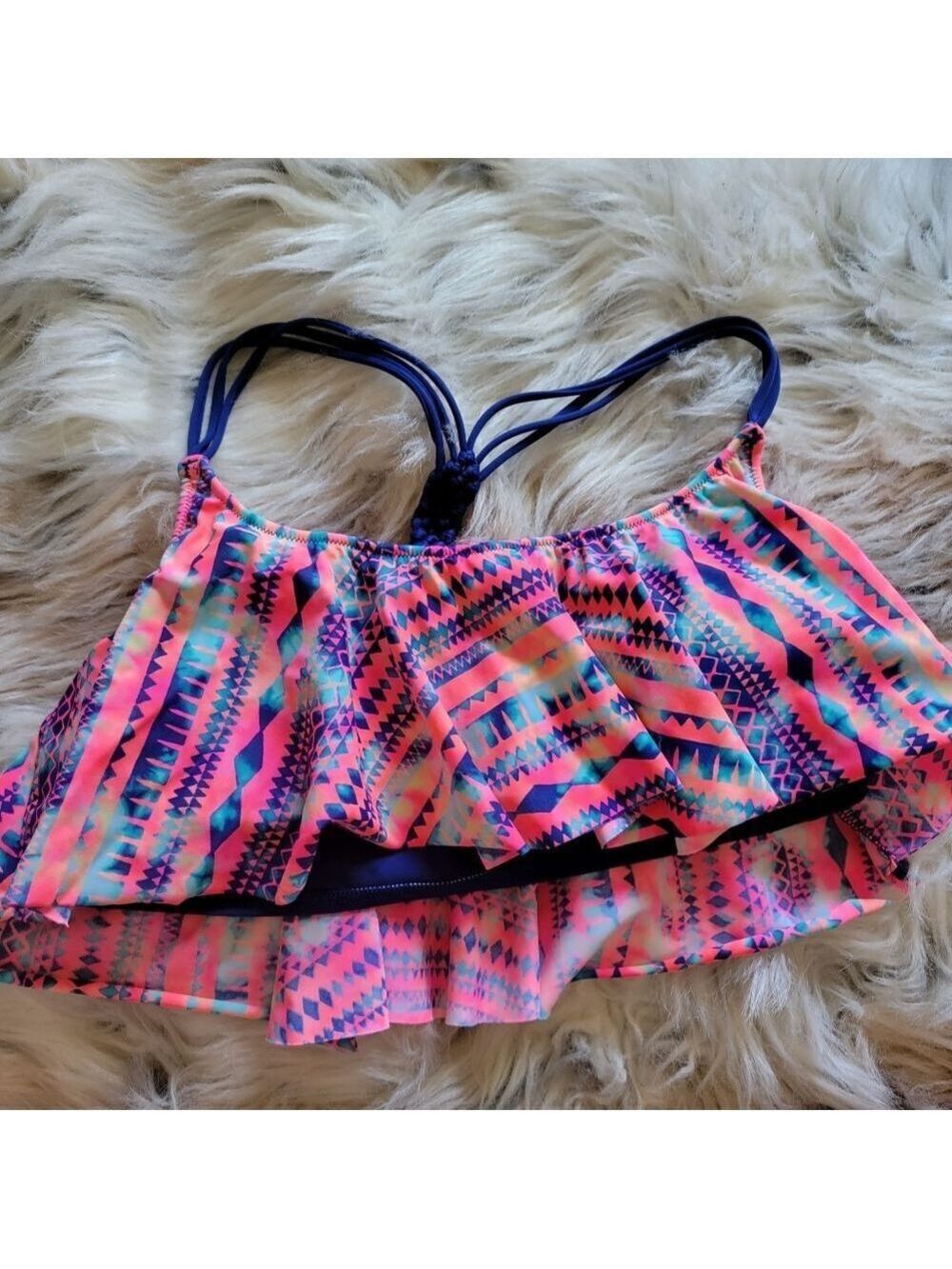 VS Pink Ruffle Swim Top